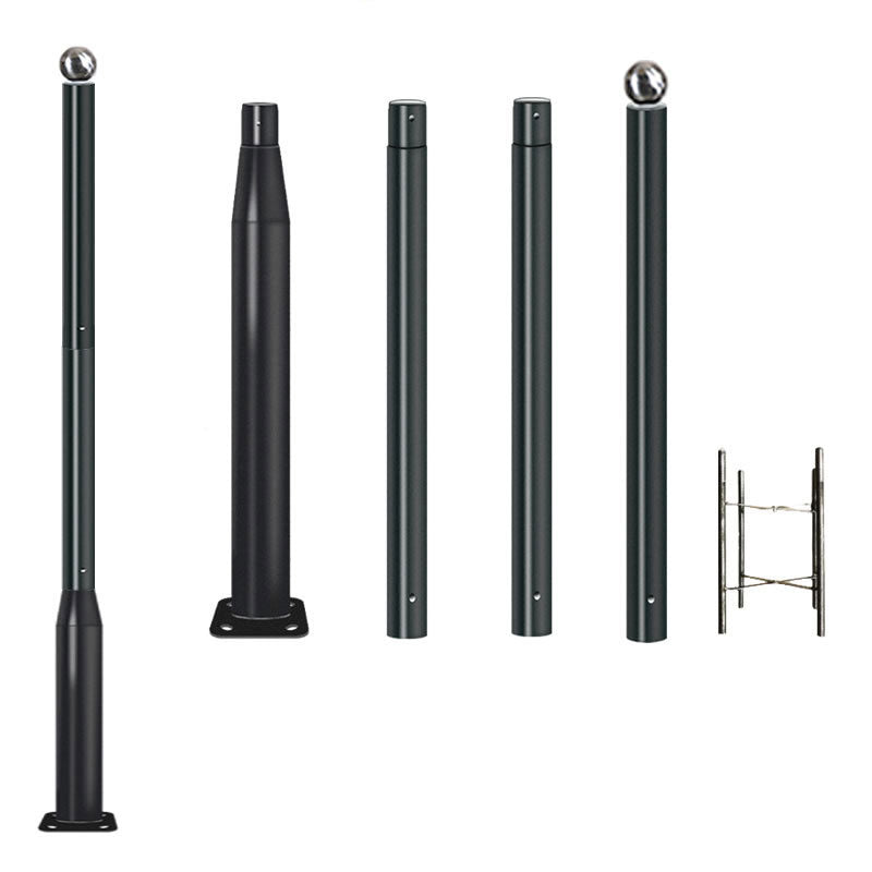 Lighteme 20 Fuß kommerzieller Straßen-/Parkplatz-/Flaggenlichtmast, Aluminium + Käfig, 1er-Pack