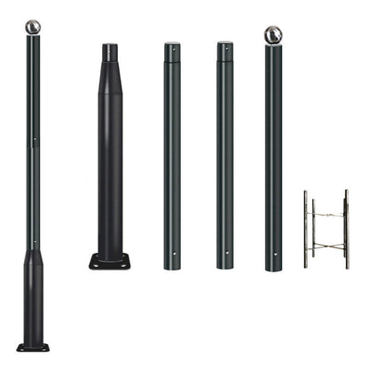 Lighteme 20 Fuß kommerzieller Straßen-/Parkplatz-/Flaggenlichtmast, Aluminium + Käfig, 1er-Pack