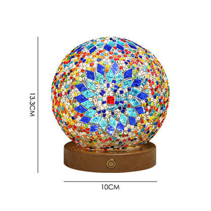 Lighteme Kreative wiederaufladbare Tischlampe aus Glas im Bohème-Stil