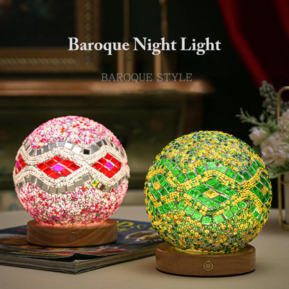 Lighteme Kreative wiederaufladbare Tischlampe aus Glas im Bohème-Stil