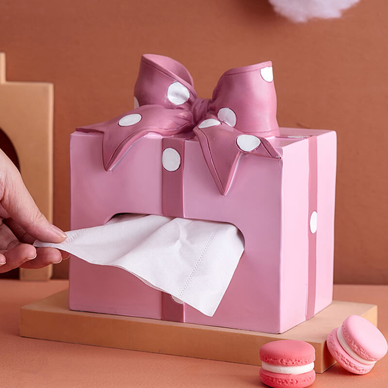 Lighteme Taschentuch-Aufbewahrungsbox mit Schleife und Punkten