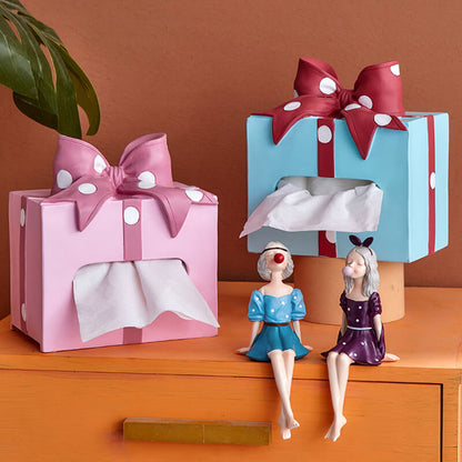 Lighteme Taschentuch-Aufbewahrungsbox mit Schleife und Punkten