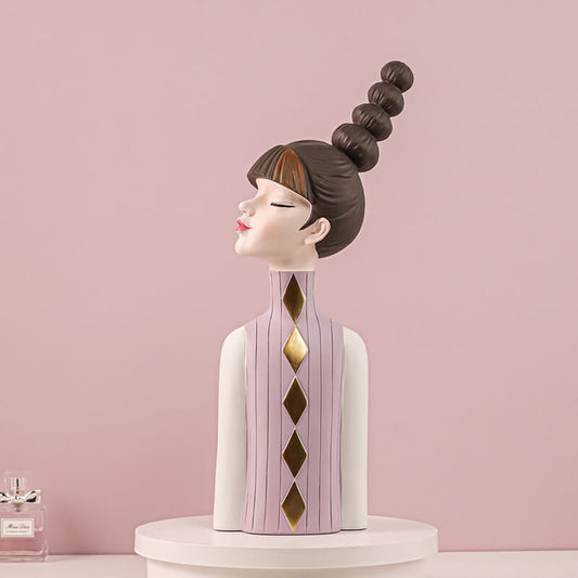 Lighteme Zopfmädchen-Dekoration aus Kunstharz 