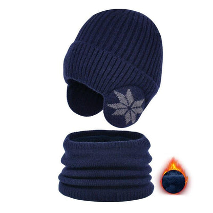 Bonnet chauffant Lighteme pour l'hiver, bonnet, écharpe, ensemble bonnet en tricot chaud