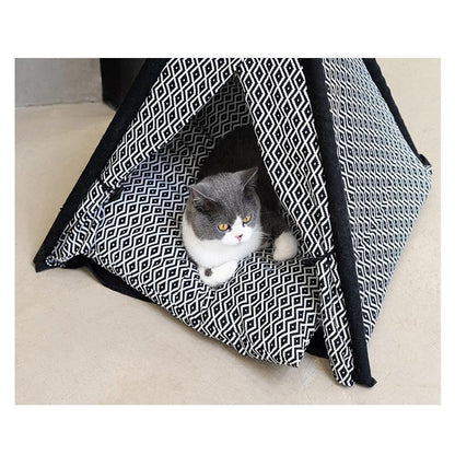 Tipi Lighteme pour chat avec support en bois