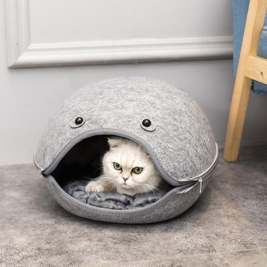 Lighteme Catfish Shape Dog Cat Felt Cloth Bed (2 colors)