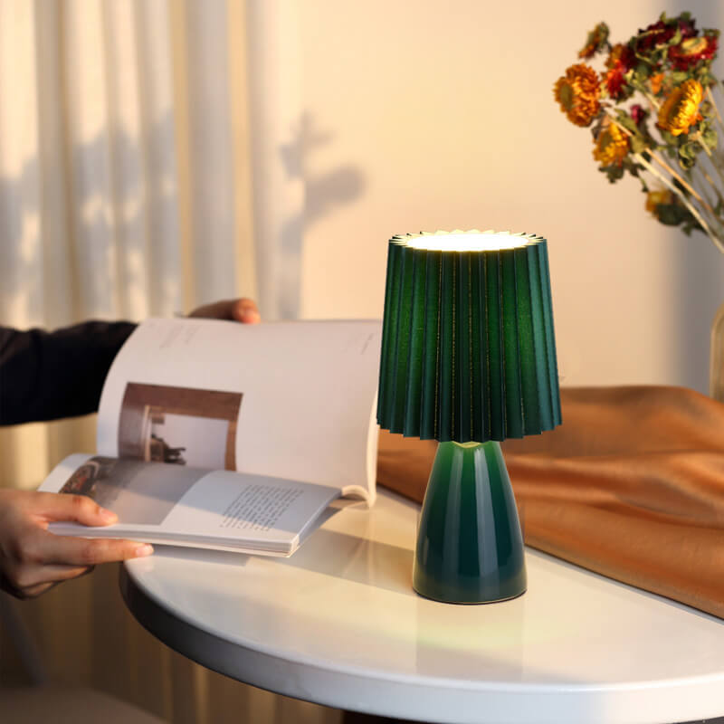 Lighteme Ceramic Pleated Table Lamp