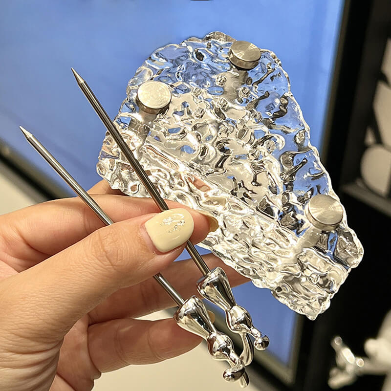 Rangement pour fourchettes et cuillères à dessert en verre en forme de fromage Lighteme