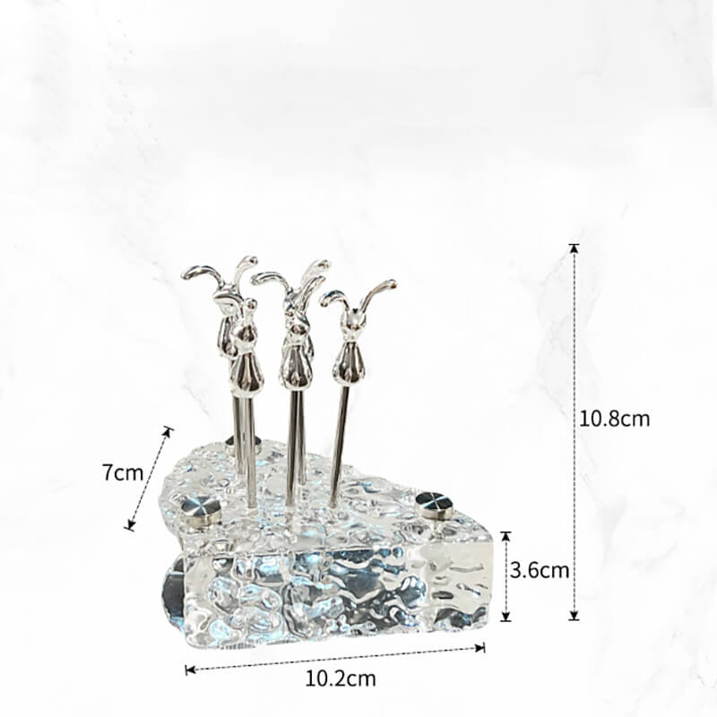 Rangement pour fourchettes et cuillères à dessert en verre en forme de fromage Lighteme