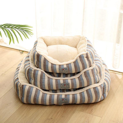 Kennelure Lighteme Chenille Home en coton et lin rayé