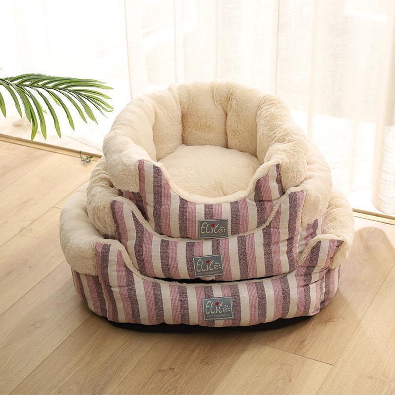 Kennelure Lighteme Chenille Home en coton et lin rayé