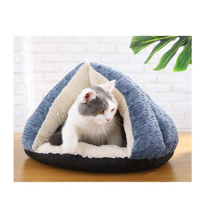 Lit pour chat Lighteme en polaire chenille triangulaire PV (2 tailles)