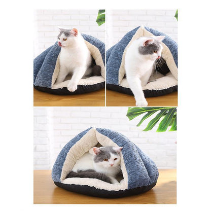 Lit pour chat Lighteme en polaire chenille triangulaire PV (2 tailles)