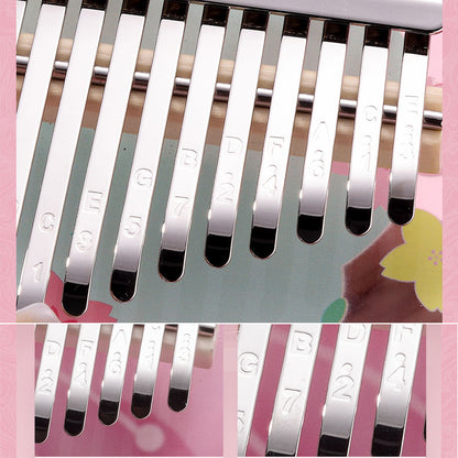 HLURU Cherry Blossoms Acrylic 17/21 Key Flat Board Kalimba Thumb Piano For Children, Single Board C Tone Kalimba Instrument