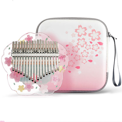 HLURU Cherry Blossoms Acrylic 17/21 Key Flat Board Kalimba Thumb Piano For Children, Single Board C Tone Kalimba Instrument