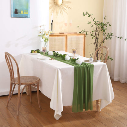 Lighteme Chiffon Solid Color Table Runner