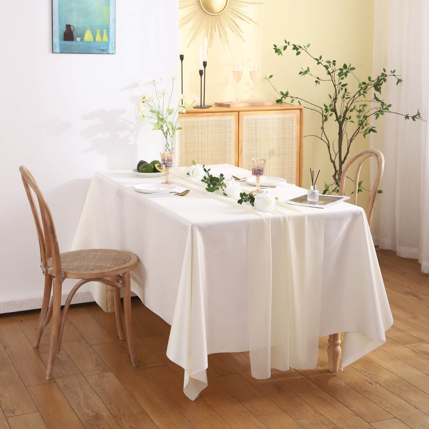 Lighteme Chiffon Solid Color Table Runner