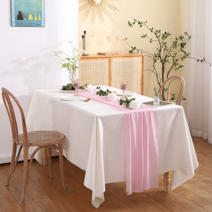 Lighteme Chiffon Solid Color Table Runner