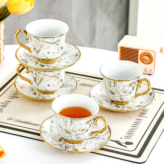 Ensemble de tasses à café Lighteme à bord doré