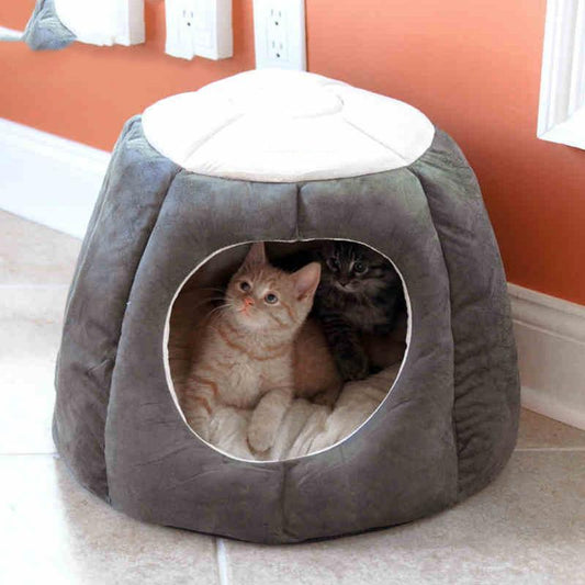 Maison pour chat pliable en forme de souche Lighteme (2 couleurs)