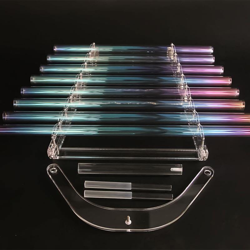 Lighteme Crystal Harp 440/432Hz Colorful Rainbow Crystal Singing Harp Sound Healing Quartz Harp