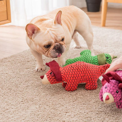 Jouet à mâcher pour chien Lighteme Corduroy Triceratops
