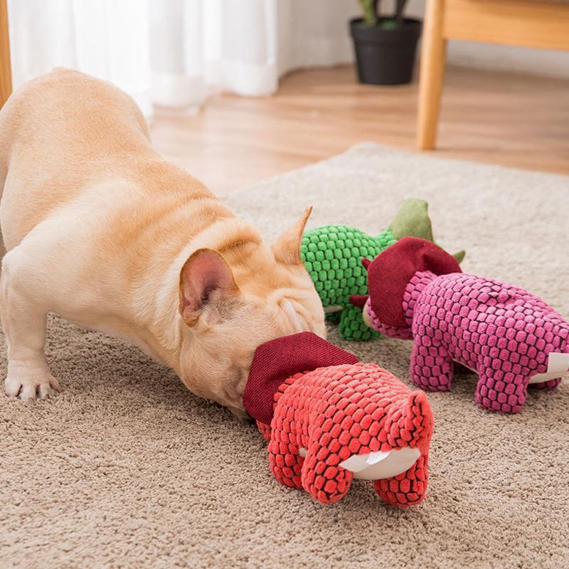 Jouet à mâcher pour chien Lighteme Corduroy Triceratops