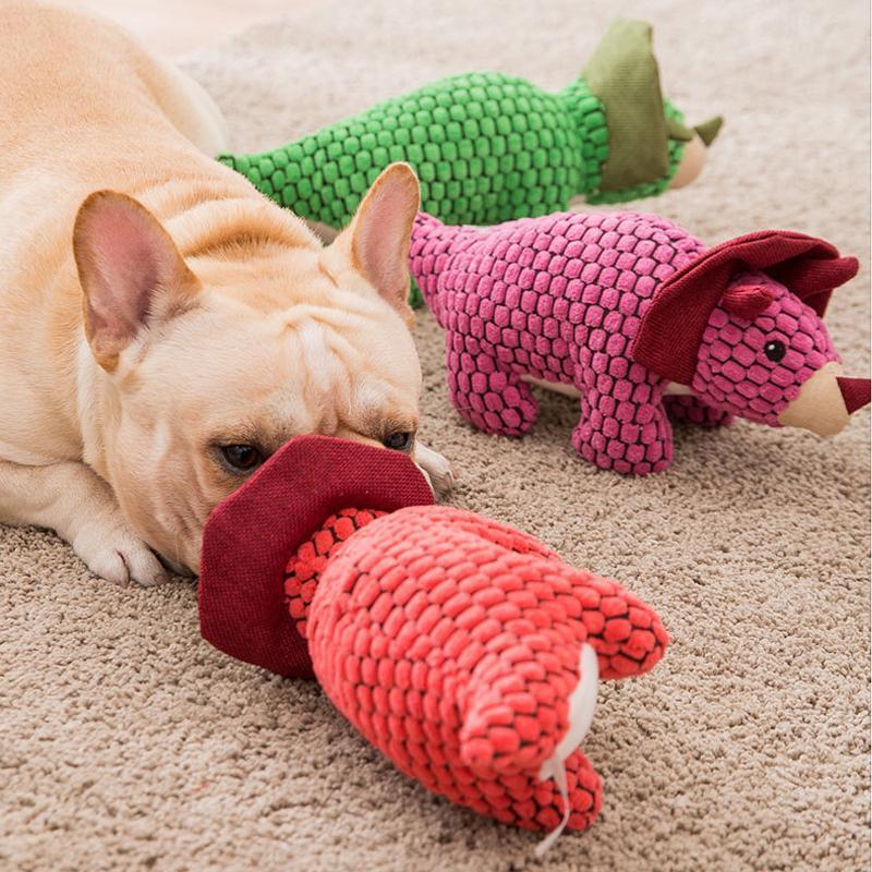 Jouet à mâcher pour chien Lighteme Corduroy Triceratops