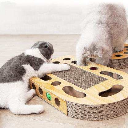 Lighteme Katzenkratzspielzeug aus Wellpappe mit Ball (4 Ausführungen)