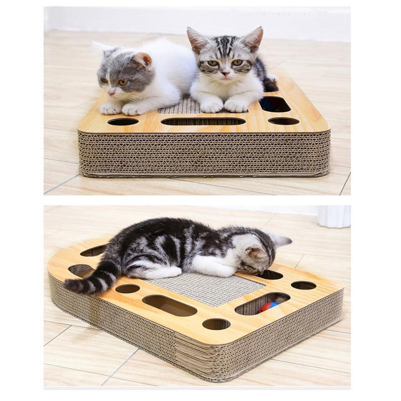 Lighteme Katzenkratzspielzeug aus Wellpappe mit Ball (4 Ausführungen)