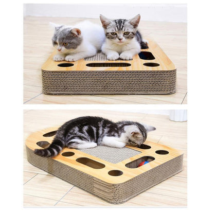 Lighteme Katzenkratzspielzeug aus Wellpappe mit Ball (4 Ausführungen)
