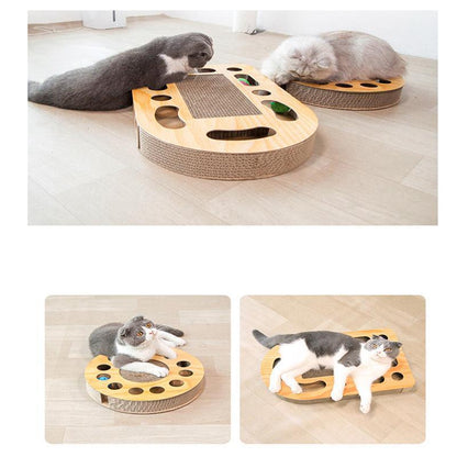 Lighteme Katzenkratzspielzeug aus Wellpappe mit Ball (4 Ausführungen)