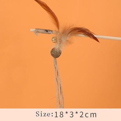 Lighteme Interaktiver Katzen-Spielstock aus grobem Holz (6 Varianten)