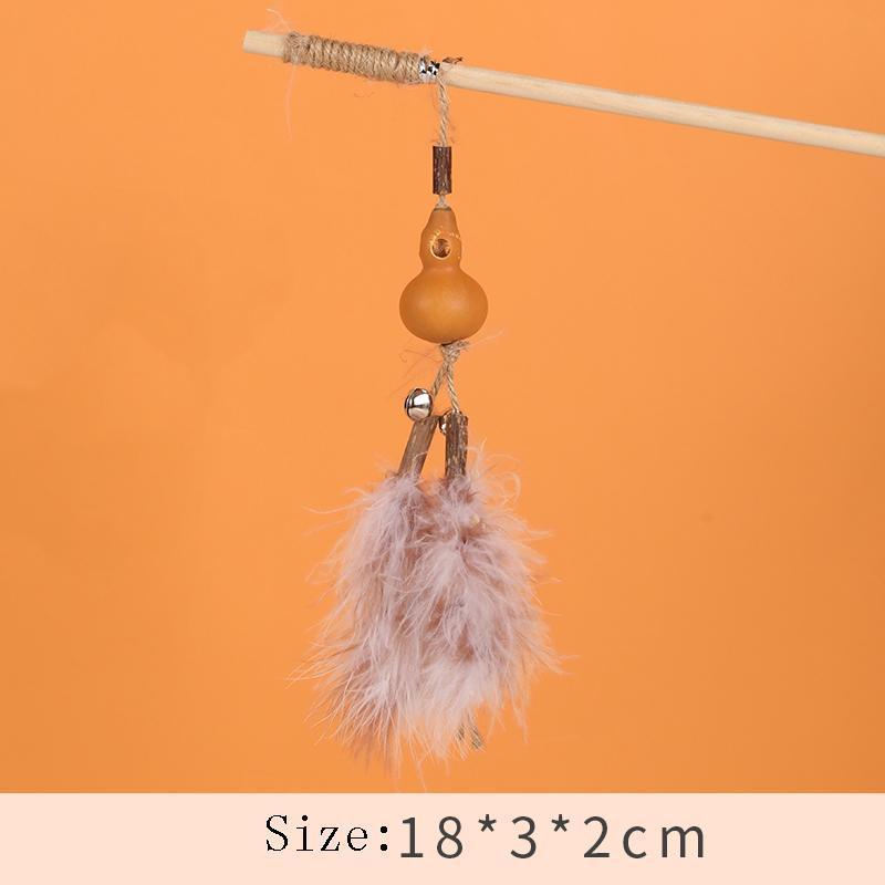 Lighteme Interaktiver Katzen-Spielstock aus grobem Holz (6 Varianten)