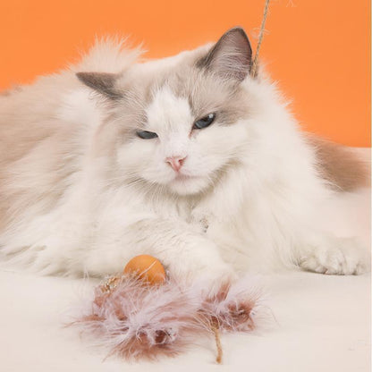 Lighteme Interaktiver Katzen-Spielstock aus grobem Holz (6 Varianten)