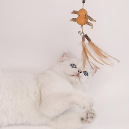 Lighteme Interaktiver Katzen-Spielstock aus grobem Holz (6 Varianten)