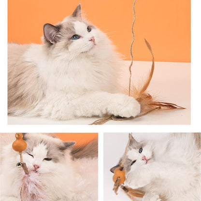 Lighteme Interaktiver Katzen-Spielstock aus grobem Holz (6 Varianten)