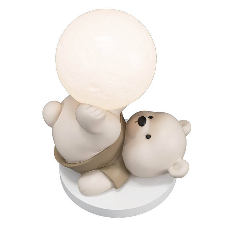 Lampe de nuit en résine en forme d'ours mignon Lighteme
