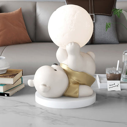 Lampe de nuit en résine en forme d'ours mignon Lighteme