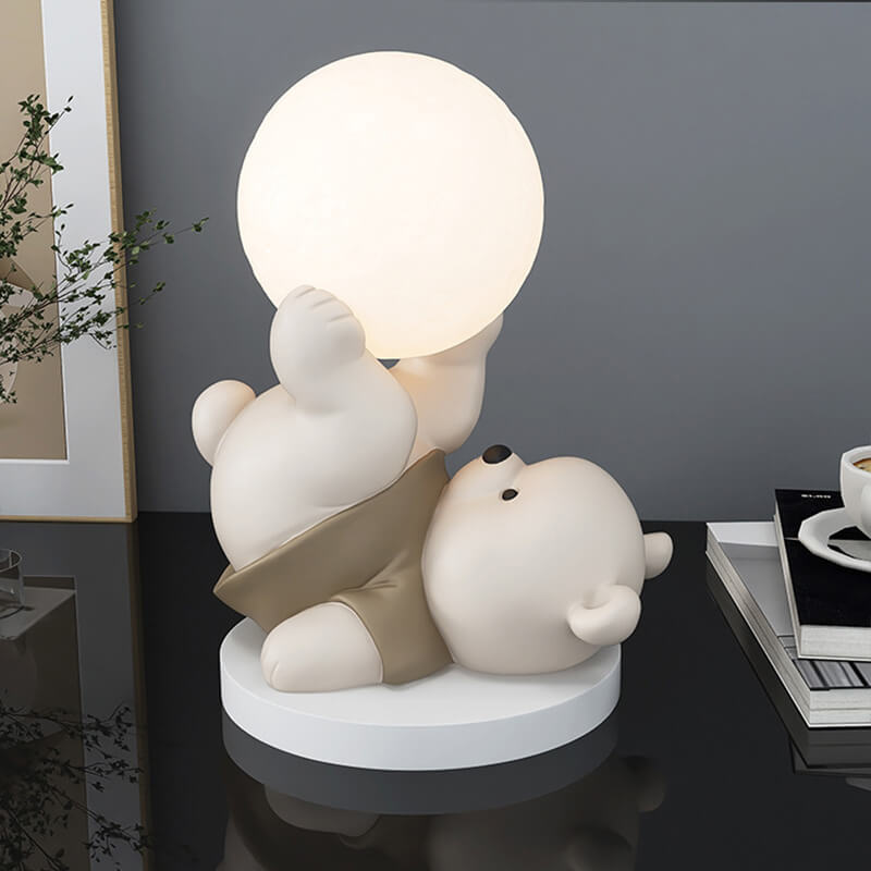 Lampe de nuit en résine en forme d'ours mignon Lighteme