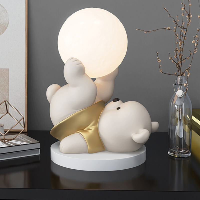 Lampe de nuit en résine en forme d'ours mignon Lighteme