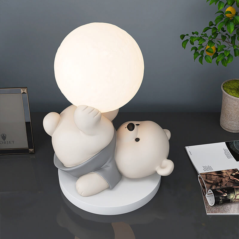 Lampe de nuit en résine en forme d'ours mignon Lighteme