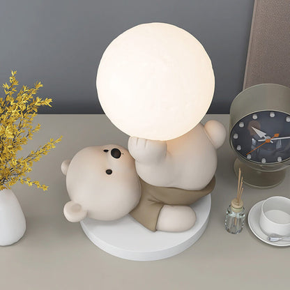Lampe de nuit en résine en forme d'ours mignon Lighteme