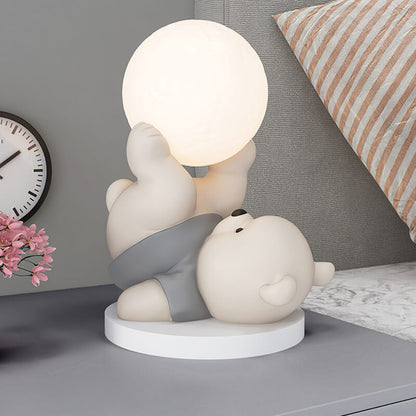 Lampe de nuit en résine en forme d'ours mignon Lighteme