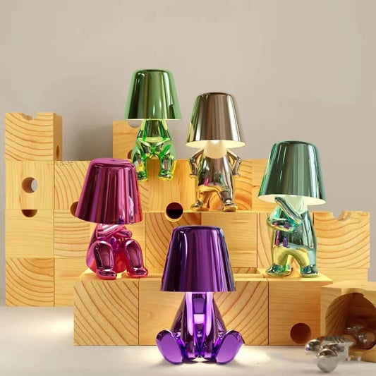 Veilleuse en résine colorée et mignonne Lighteme en forme d'humanoïde tactile 