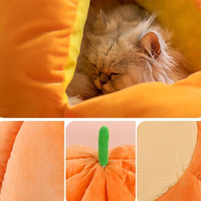 Nid de couchage pour chat Lighteme en forme de citrouille mignonne