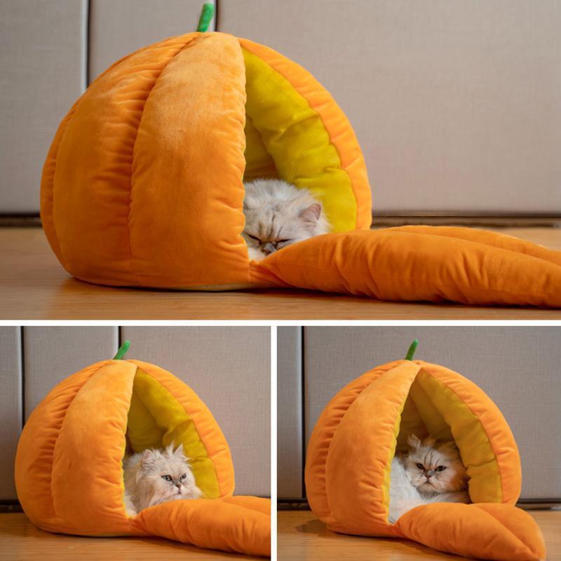 Nid de couchage pour chat Lighteme en forme de citrouille mignonne
