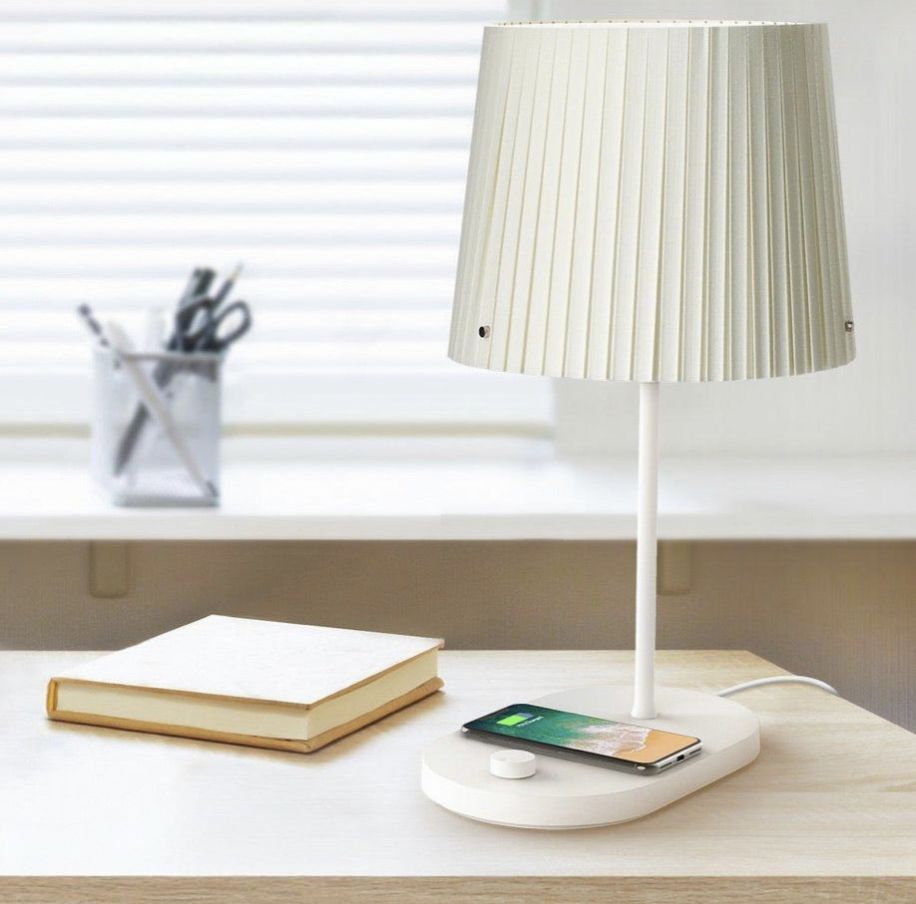 Lighteme LED-Nachttischlampe mit schnellem kabellosem Ladegerät, 7,5 W für iPhone und Android, Tischlampe mit USB-Anschluss (2er-Pack)