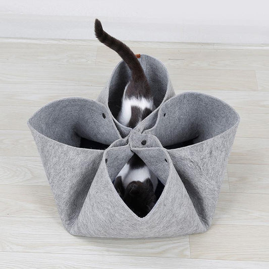 Tunnel pour chat Lighteme DIY en feutre à pétales variés