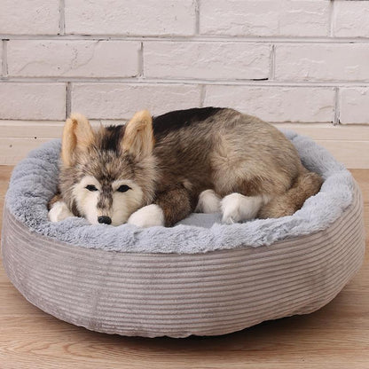 Lighteme Rundes Hundebett mit abnehmbarem Kissen